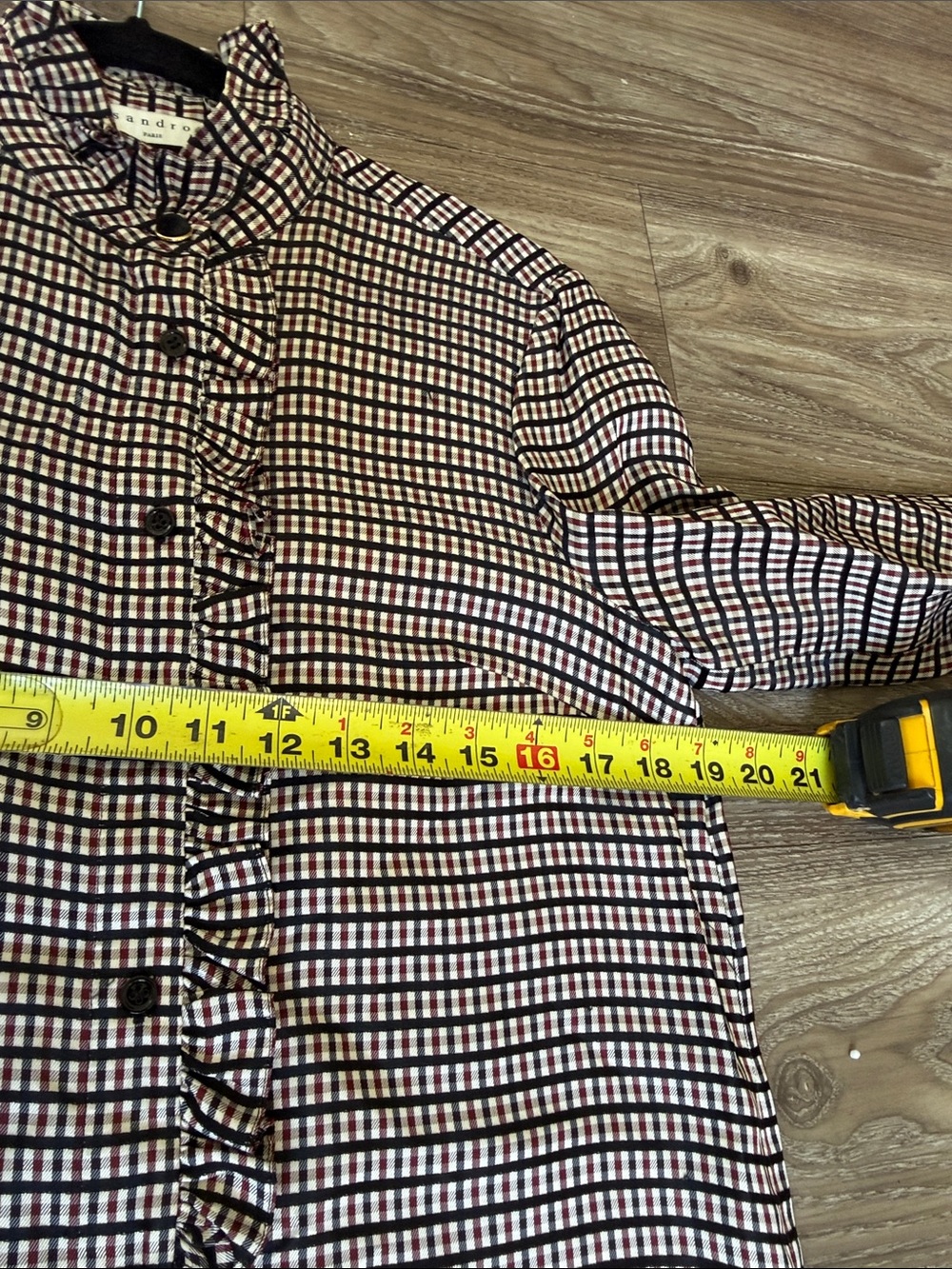 Sandro Ruffle Front Button-Up Blouse - Picture 8 of 9
